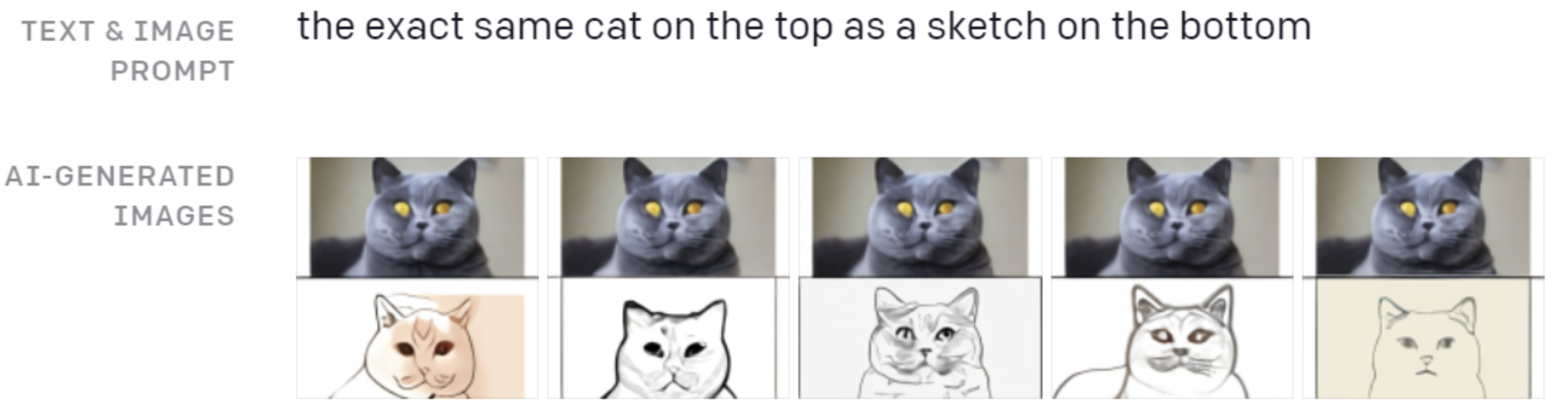 Hình 3: Bản phác thảo chính xác của con mèo ở phía trên xuống phía dưới
